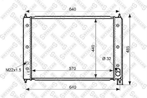 Радиатор охлаждения двигателя Stellox. Артикул 10-25042-SX