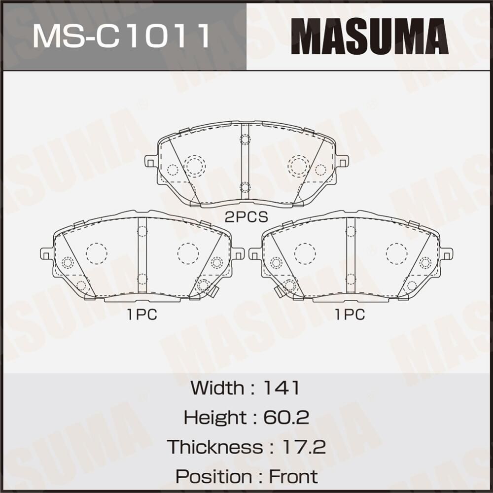 Колодки дисковые MASUMA Masuma. Артикул MSC1011