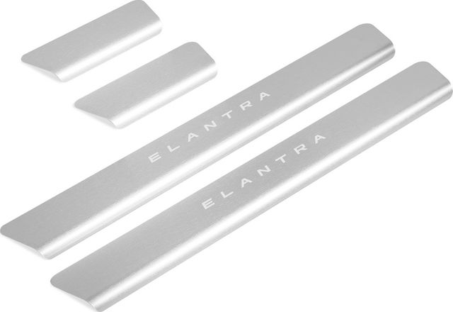 Накладки Rival на пороги (с надписью) для Hyundai Elantra VII 2021-2026. Артикул NP.2318.3