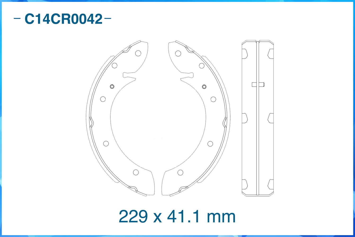Колодки тормозные задние барабанные (Cworks). Артикул C14CR0042