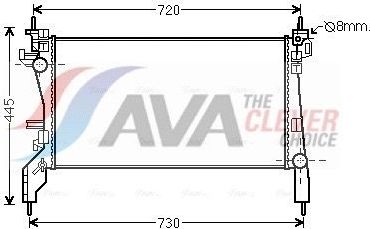 Радиатор охлаждения двигателя AVA для Fiat Qubo I 2008-2026. Артикул CNA2266