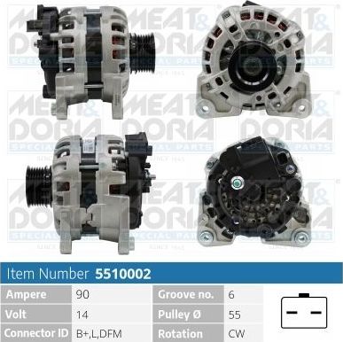Генератор Meat & Doria для Renault Sandero II 2009-2021. Артикул 5510002