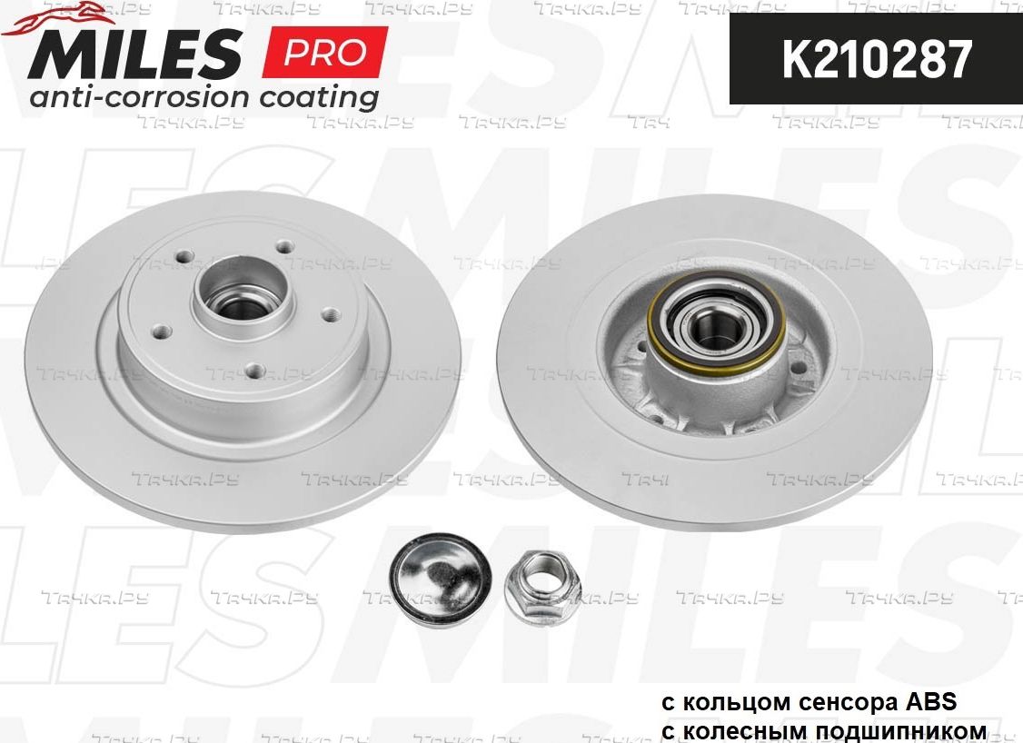 Тормозной диск Miles для Renault Grand Scenic II 2005-2008. Артикул K210287