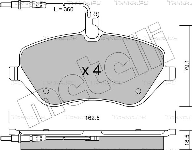 Тормозные колодки Metelli передние для Citroen C5 II 2008-2017. Артикул 22-0601-0