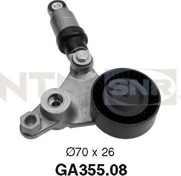 Натяжной ролик (натяжитель) приводного клинового зубчатого ремня NTN / SNR. Артикул GA355.08