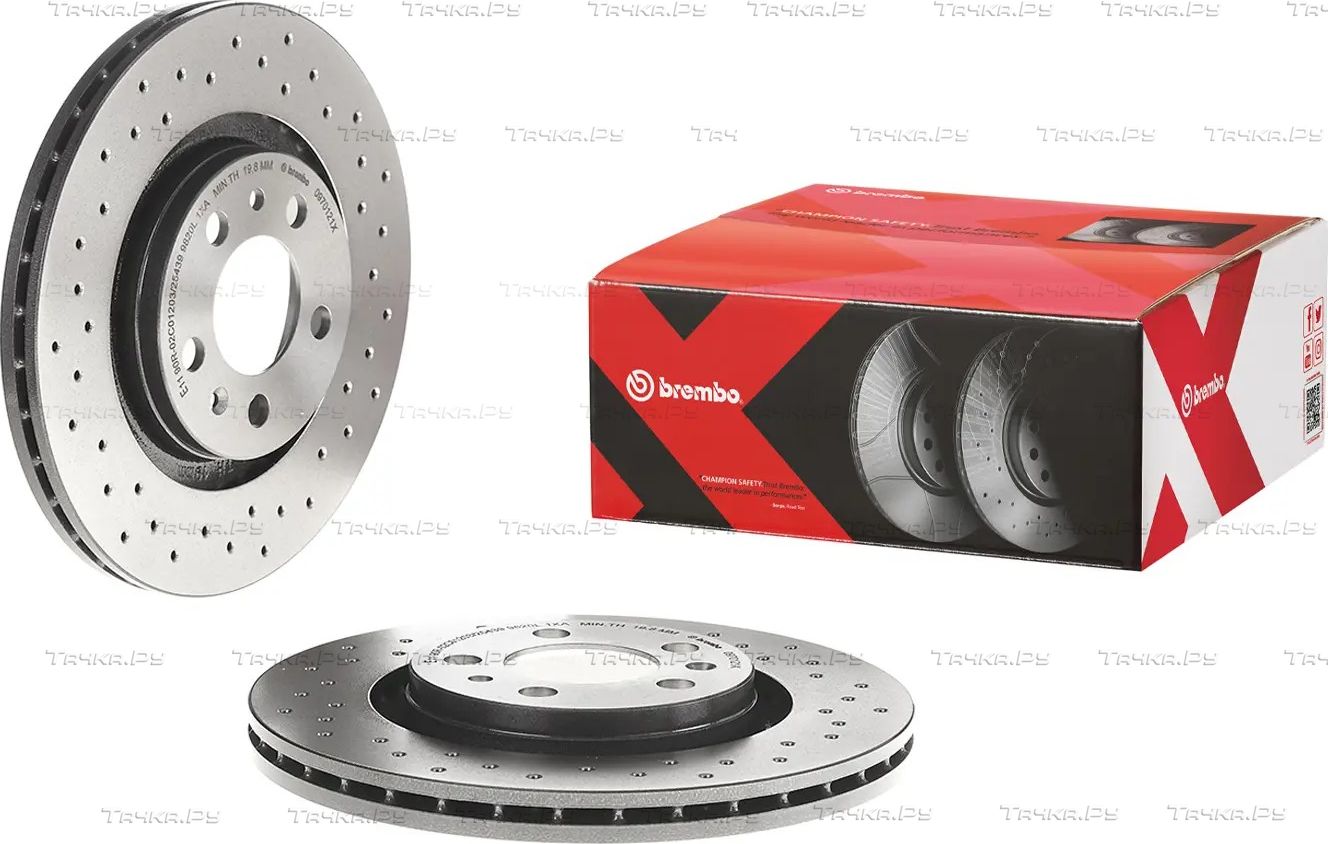 Тормозной диск Brembo XTRA LINE - Xtra передний для Audi A3 I (8L) 1996-2003. Артикул 09.7012.1X