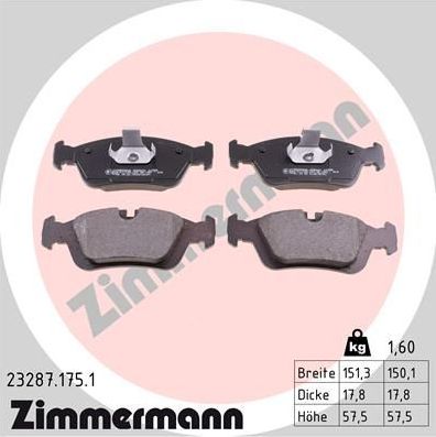 Тормозные колодки Zimmermann. Артикул 23287.175.1
