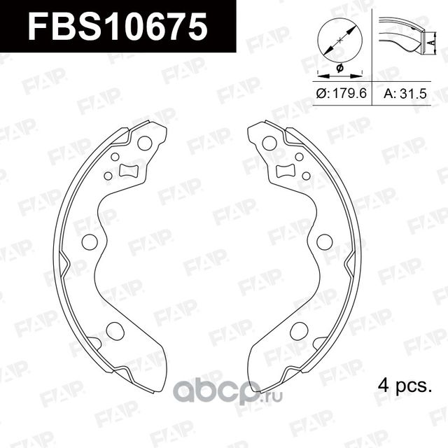 Тормозные колодки барабанные (FAP). Артикул FBS10675