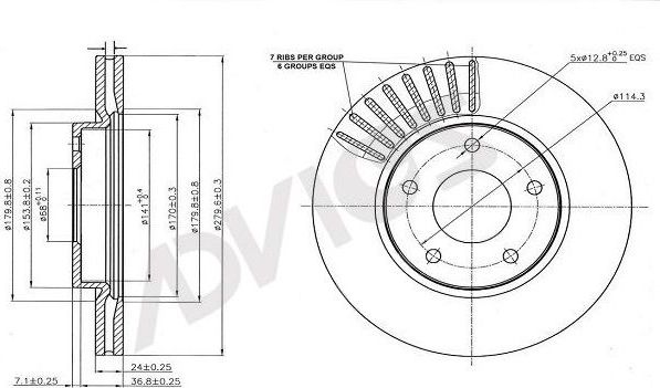 Тормозной диск Advics. Артикул B6F163B