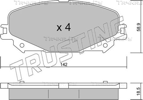 Тормозные колодки Trusting передние для Renault Grand Scenic IV 2018-2026. Артикул 1176.0
