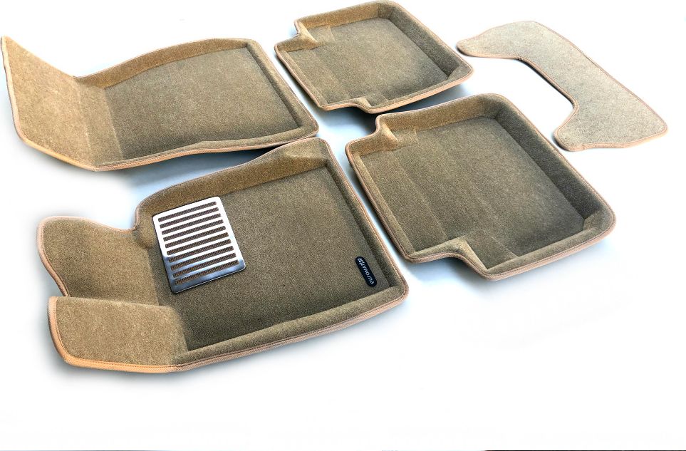 Коврики текстильные Euromat 3D Lux для салона BMW 7 G11 2015-2026 БЕЖЕВЫЕ. Артикул EM3D-001217T