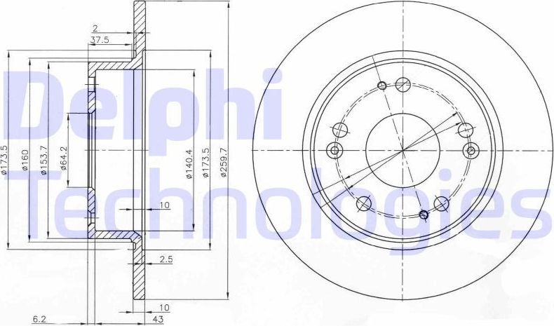 Тормозной диск Delphi. Артикул BG3964