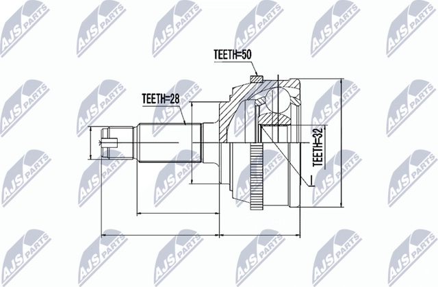 Шрус наружный (граната) NTY для Rover 600 1993-1999. Артикул NPZ-HD-032