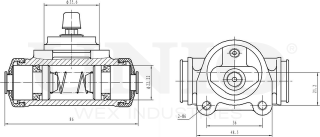 Цилиндр тормозной рабочий (Unio). Артикул BRC-20530