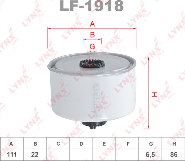 Топливный фильтр LYNXauto. Артикул LF-1918