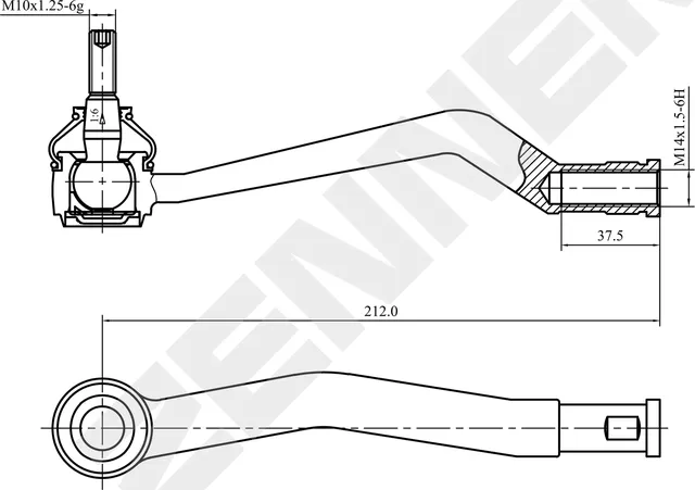 Наконечник рулевой левый RENAULT LOGAN 04>, SANDERO 08>, LADA LARGUS 12>, X-RAY (Zennek). Артикул DTE0078