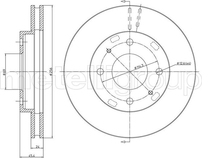 Тормозной диск Trusting передний для Mitsubishi Space Star I 1998-2004. Артикул DF505