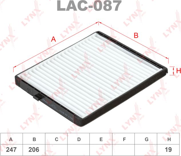 Салонный фильтр LYNXauto для Daewoo Kalos 2002-2007. Артикул LAC-087
