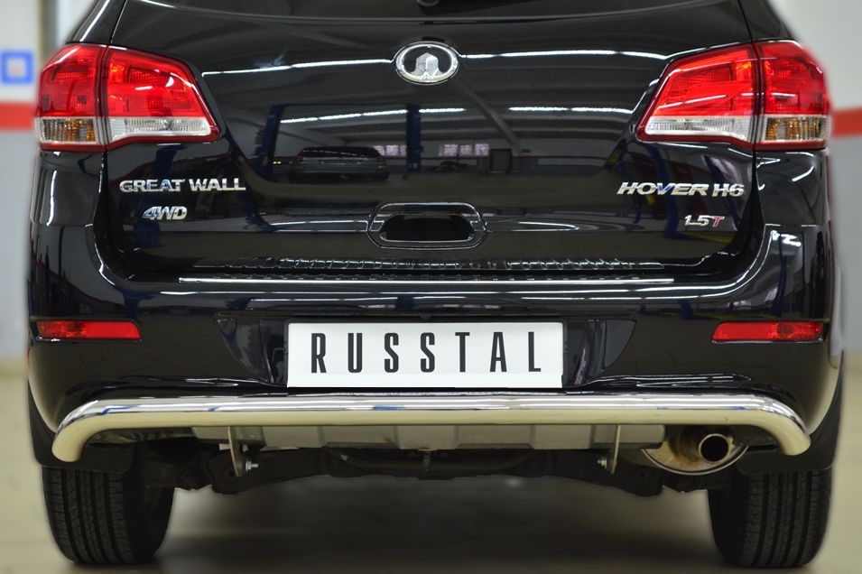 Защита RusStal заднего бампера d63 (секции) волна для Great Wall Hover H6 2013-2017. Артикул GH6Z-001632