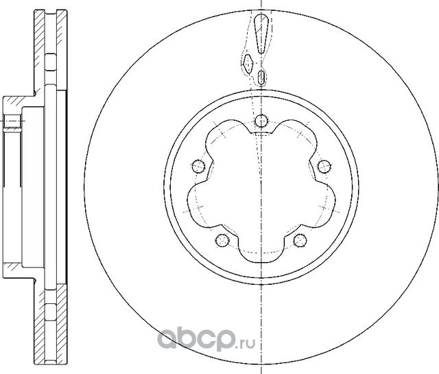 Диск тормозной вентилируемый (G-Brake). Артикул GR21273