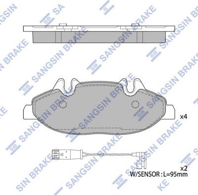 Тормозные колодки Sangsin Hi-Q. Артикул SP2331