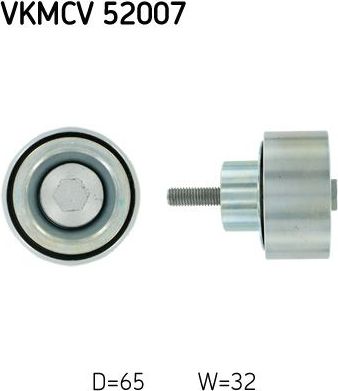 Направляющий (ведущий) ролик приводного поликлинового ремня SKF. Артикул VKMCV 52007