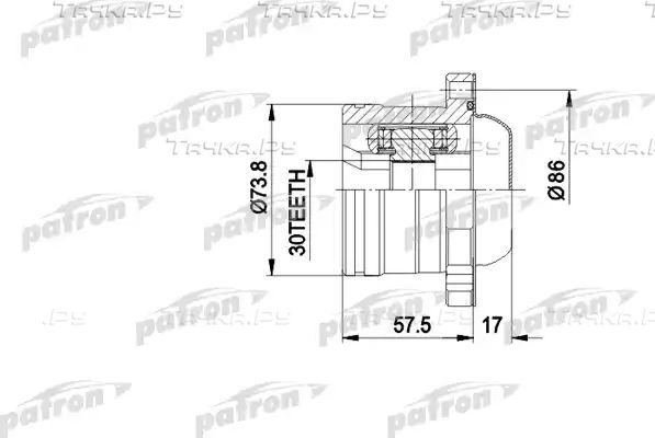 Шрус внутренний (граната) Patron. Артикул PCV5002
