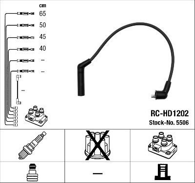 Высоковольтные провода (провода зажигания) (комплект) NGK. Артикул 5506
