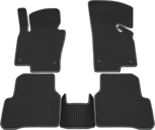 Коврики Rezkon EVA для салона Volkswagen Passat B7 2010-2015 Серый кант. Артикул 9035015202