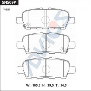 Тормозные колодки Advics передние для Nissan X-Trail T32 2013-2025. Артикул SN509P