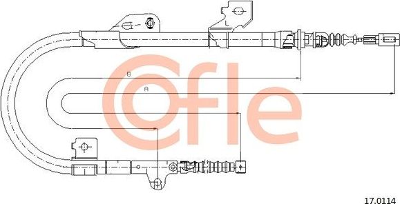 Трос ручника (тросик ручного тормоза) Cofle задний левый для IVECO Daily II 1989-1999. Артикул 92.17.0114