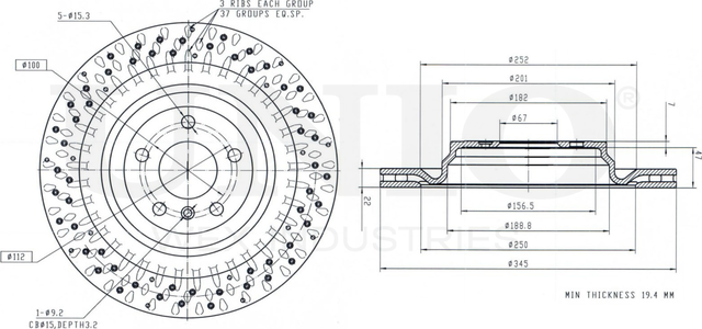 Диск тормозной (Unio). Артикул BRD-20534