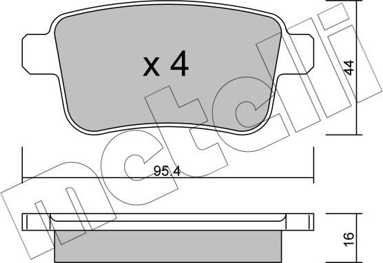 Тормозные колодки Metelli. Артикул 22-0814-0