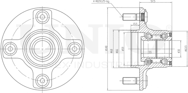 Ступица колеса с интегрированным подшипником (Unio). Артикул HUB-20174