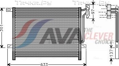 Радиатор кондиционера (конденсатор) AVA (алюминий). Артикул BW5397