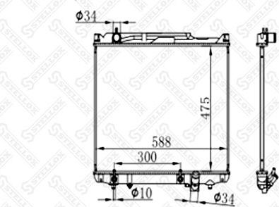 Радиатор охлаждения двигателя Stellox для Suzuki Grand Vitara II 2001-2003. Артикул 10-26793-SX