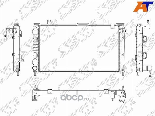 Радиатор LADA GRANTA 15-KALINA II 13- трубчатый (SAT). Артикул SGLD00011R
