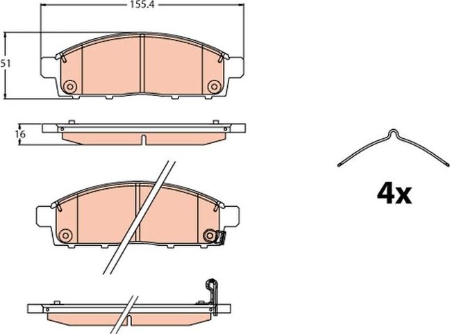 Тормозные колодки TRW. Артикул GDB2124