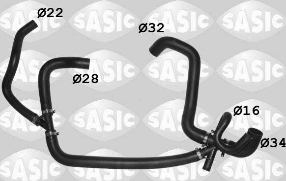 Патрубок системы охлаждения (радиатора) Sasic. Артикул 3406509