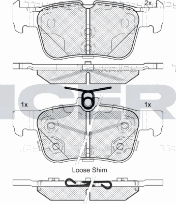 Тормозные колодки Icer задние для Ford Edge I 2015-2014. Артикул 182198-203