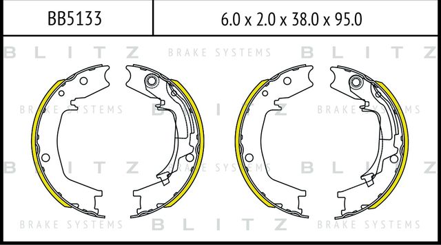 Колодки тормозные барабанные (Blitz). Артикул BB5133