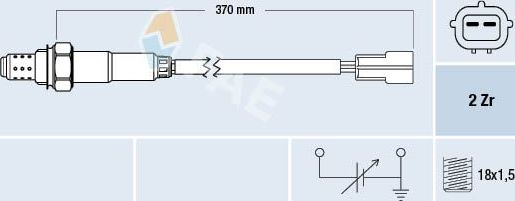 Лямбда-зонд (кислородный датчик) FAE. Артикул 77323