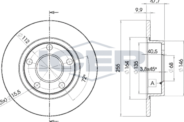 Тормозной диск Icer. Артикул 78BD4062-2