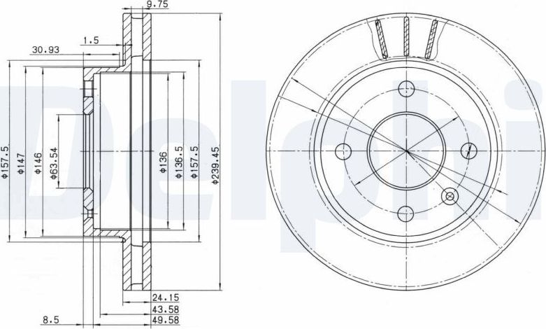 Тормозной диск Delphi. Артикул BG2367