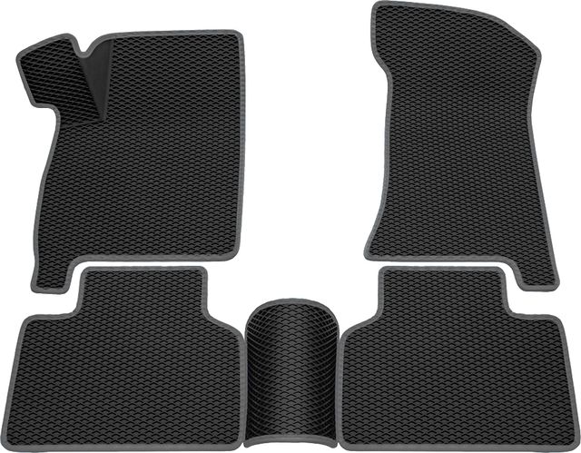 Коврики Rezkon 3D EVA ромб резиновые для салона Lada Priora 2170, 2171, 2172 2007-2018 Серый кант. Артикул 9239025102