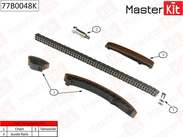 Комплект цепи ГРМ Mercedes-Benz W203/W204/W210/W211/SPRINTER/W638 OM611/612/646 (Master KIT) Master KIT. Артикул 77B0048K