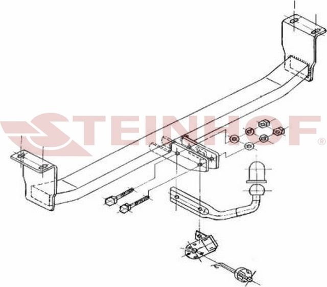 Фаркоп Steinhof для Toyota Corolla E120 седан 2002-2006. Артикул T-120