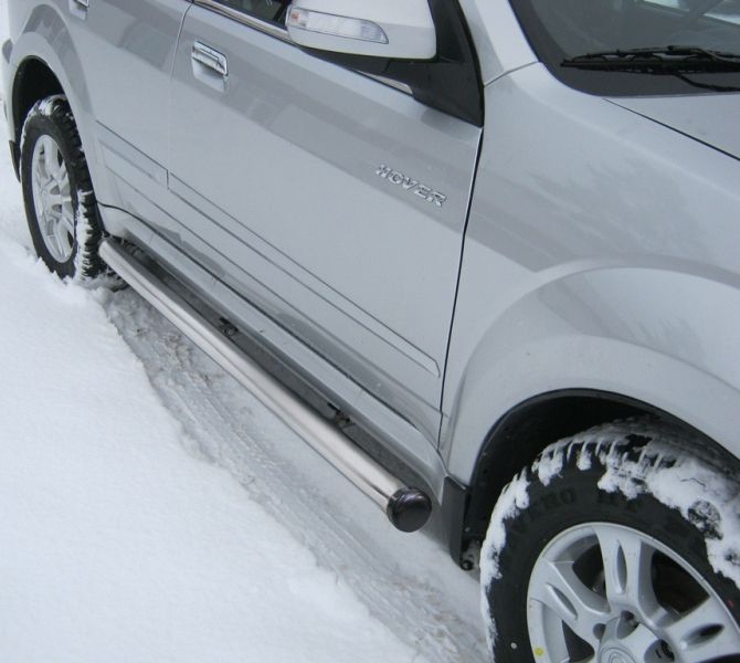 Защита порогов RusStal труба d76 (вариант 2) для Great Wall Hover H3 2009-2014. Артикул GH3T-0003502