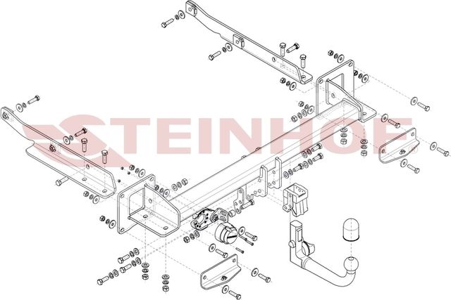Фаркоп Steinhof для Mercedes-Benz GLE-Класс W166 2015-2018 Вертикальное быстросъемное крепление шара на ключе. Артикул M-172
