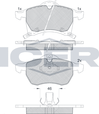 Тормозные колодки Icer. Артикул 181248
